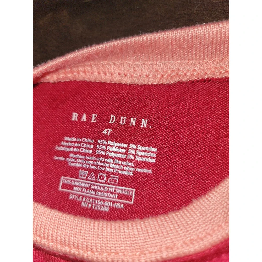 Rae‎ dunn holly jolly holiday Christmas tree pajamas size 4t